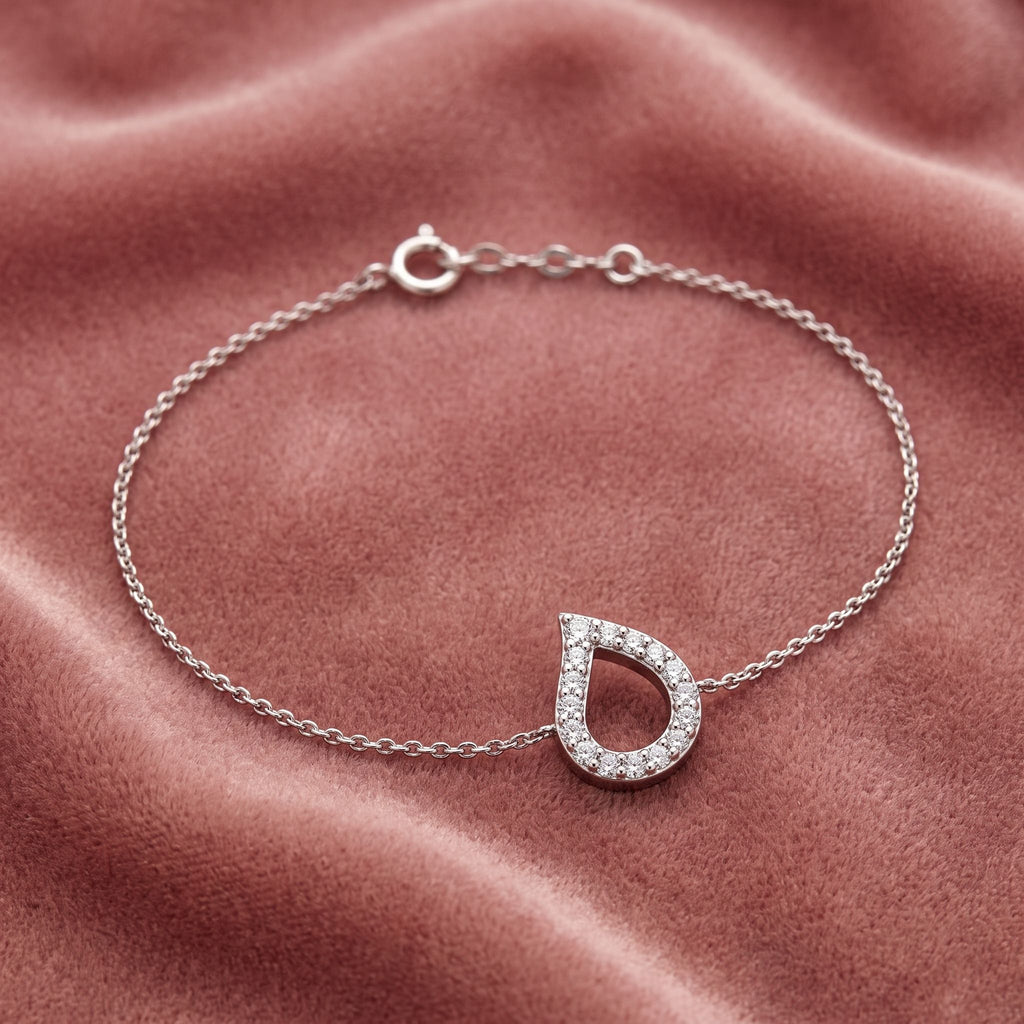18K Arabic Alphabet Diamond Bracelet — AI cloth, in-house