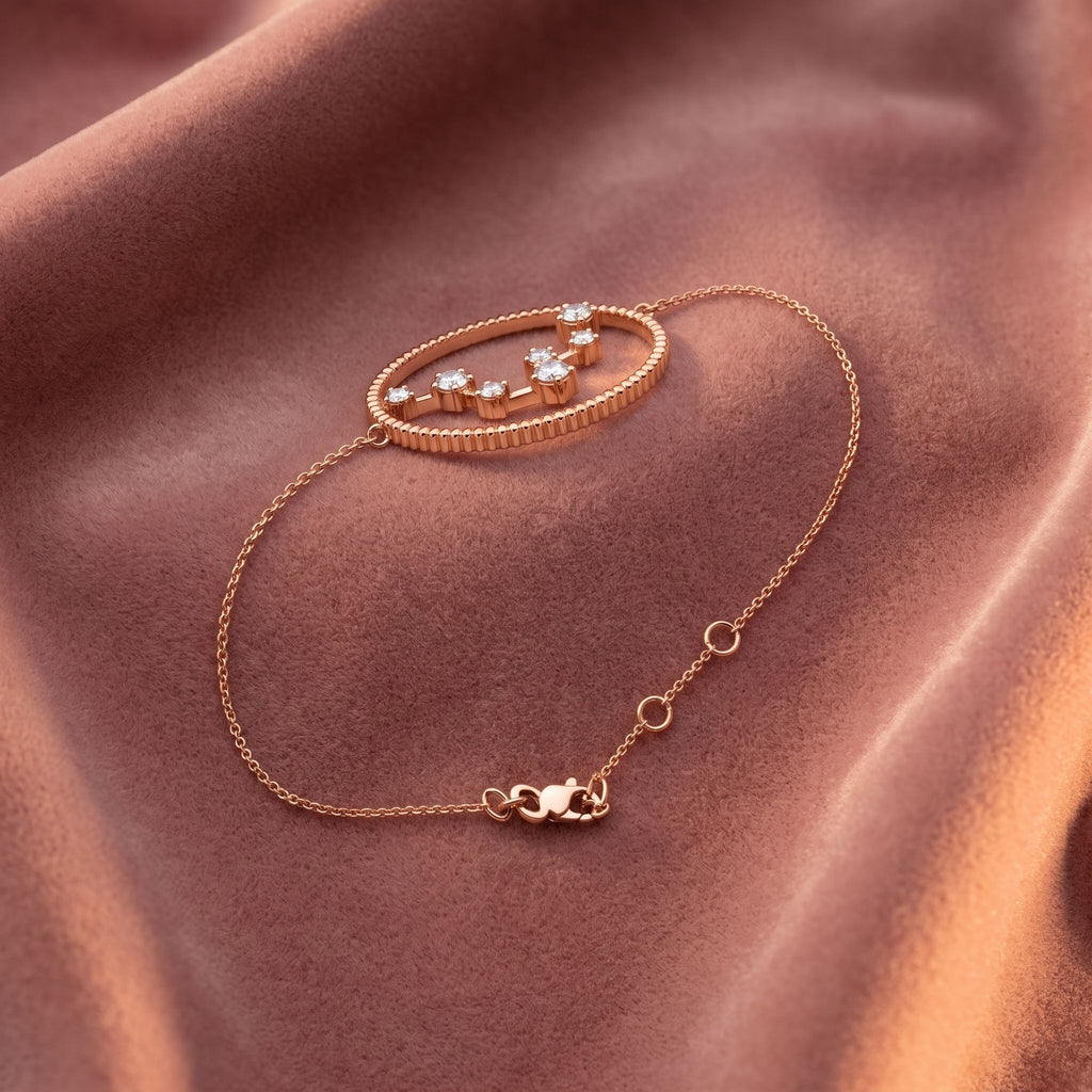 18K Pisces Constellation Diamond Bracelet — AI cloth, in-house