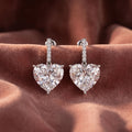 18K Heart Solitaire Diamond Drop Earrings — AI cloth, in-house