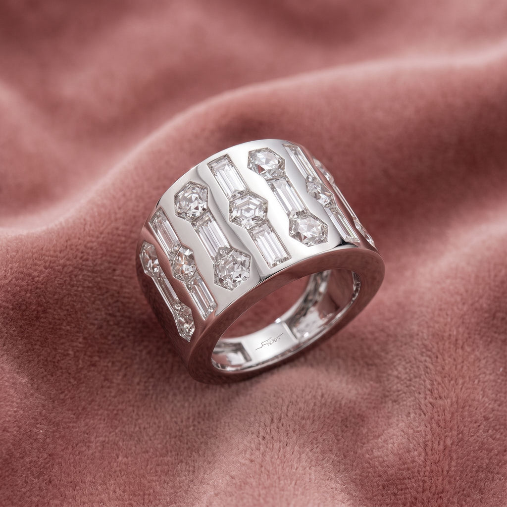 18K Bespoke Statement Diamond Ring — AI cloth, in-house