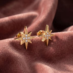 18K Polar Star Diamond Earrings — AI cloth, in-house