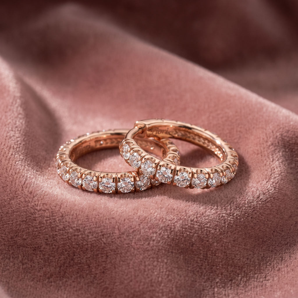 18K Diamond Hoop Earrings — AI cloth, in-house