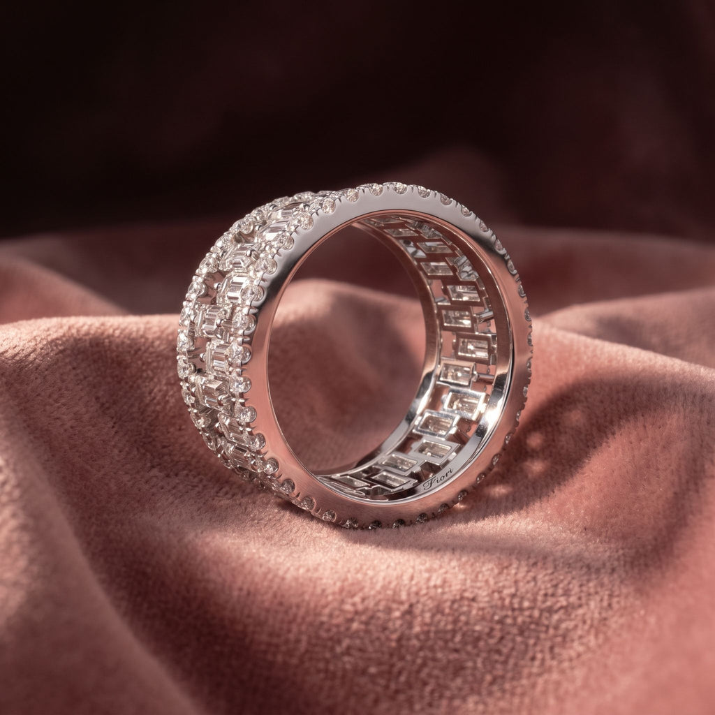 18K Full Eternity Diamond Band Ring — AI cloth, in-house