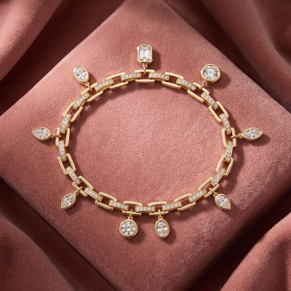 18K Charm Diamond Bracelet — AI cloth, in-house