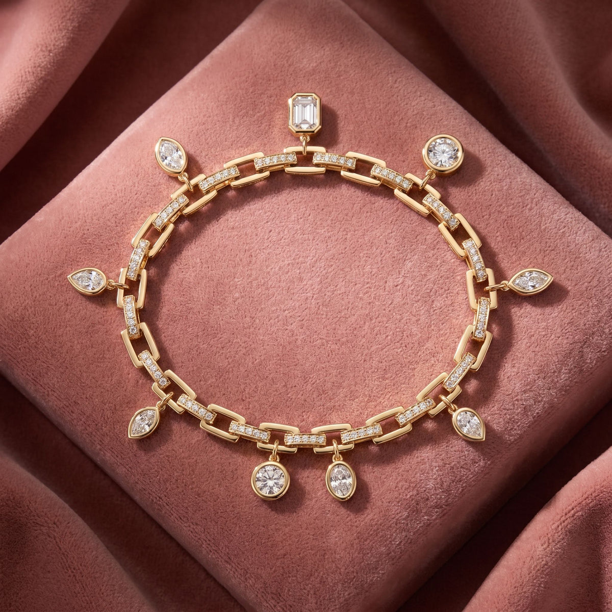 18K Charm Diamond Bracelet — AI cloth, in-house