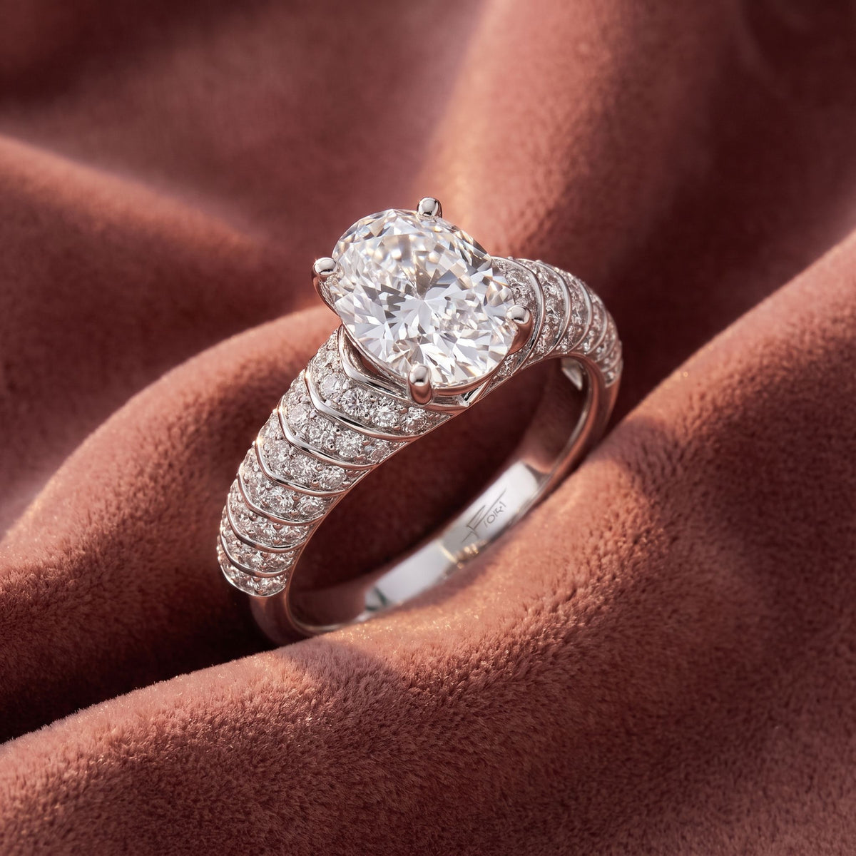 18K Oval Diamond Engagement Ring — AI cloth, in-house