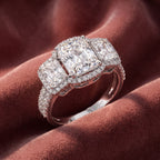 18K Halo Diamond Engagement Ring — AI cloth, in-house