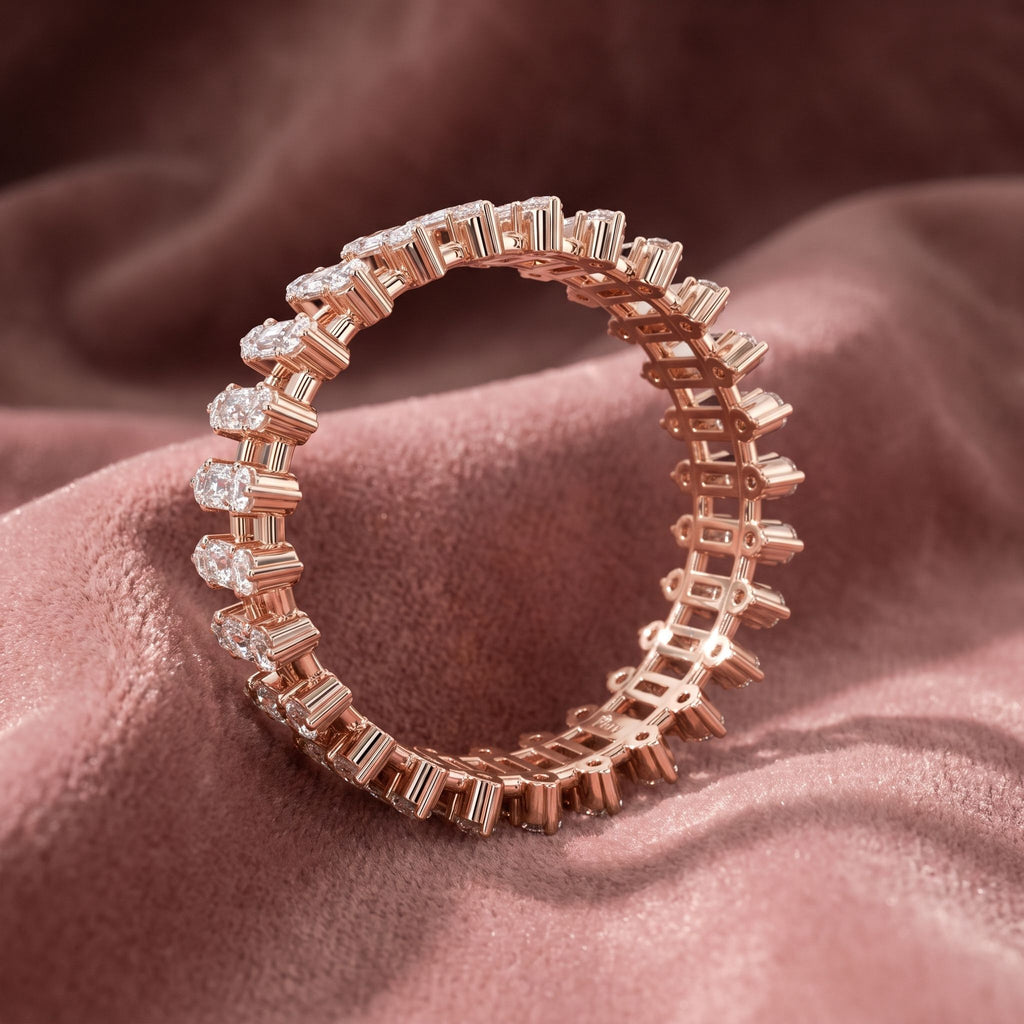 18K Eternity Diamond Ring — AI cloth, in-house