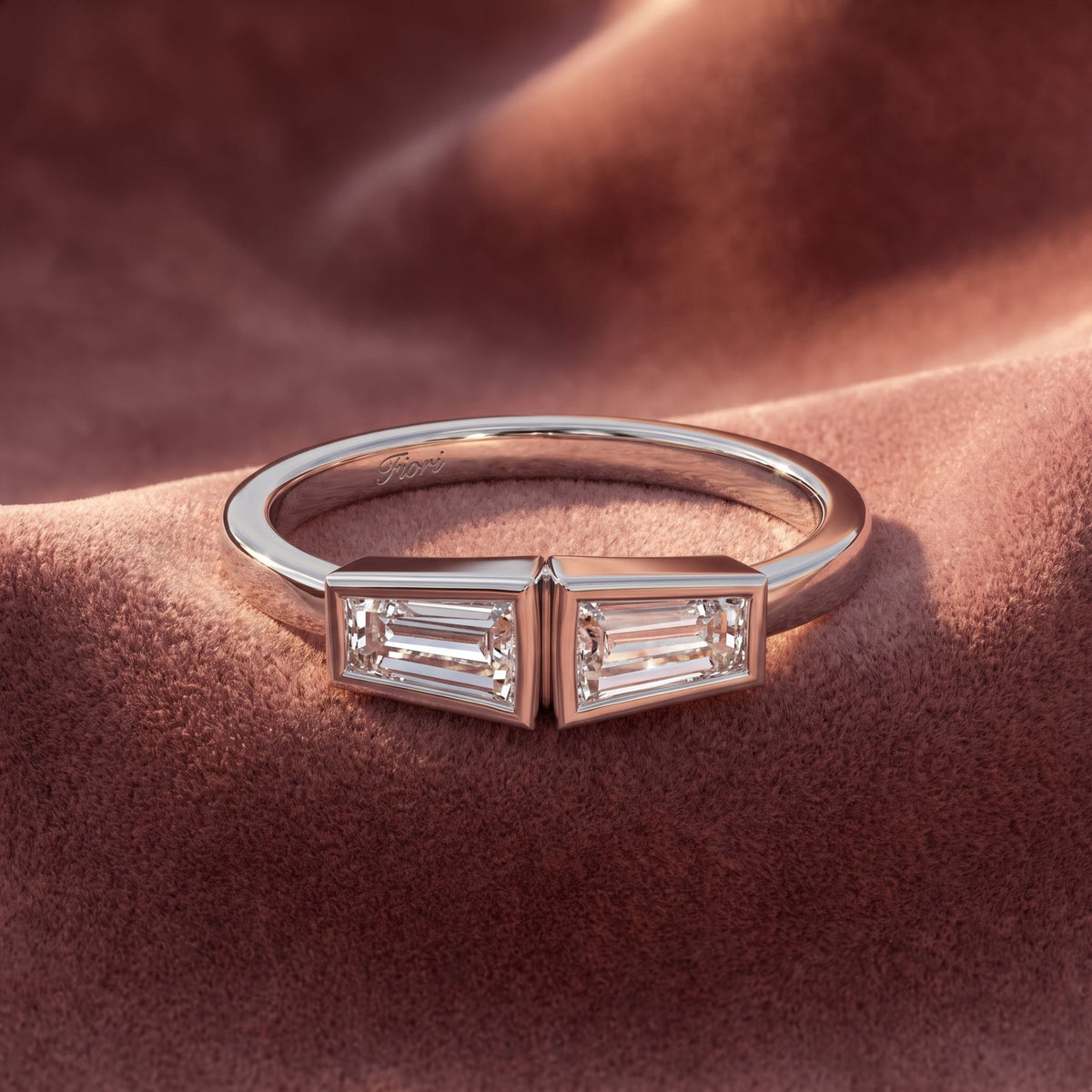 18K Baguette Diamond Ring — AI cloth, in-house