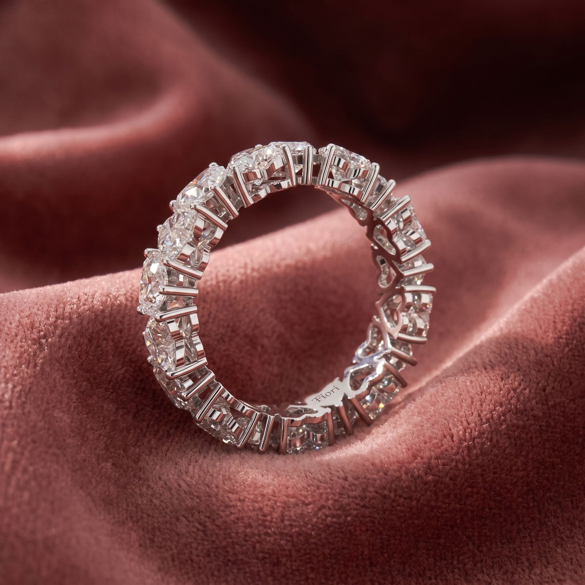 18K Eternity Heart Diamond Ring — AI cloth, in-house