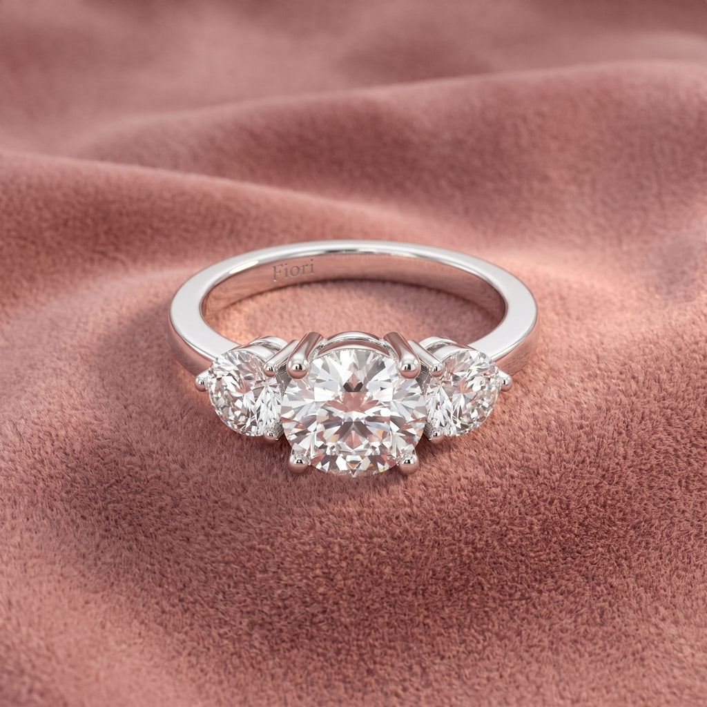 18K Trilogy Diamond Ring — AI cloth, in-house