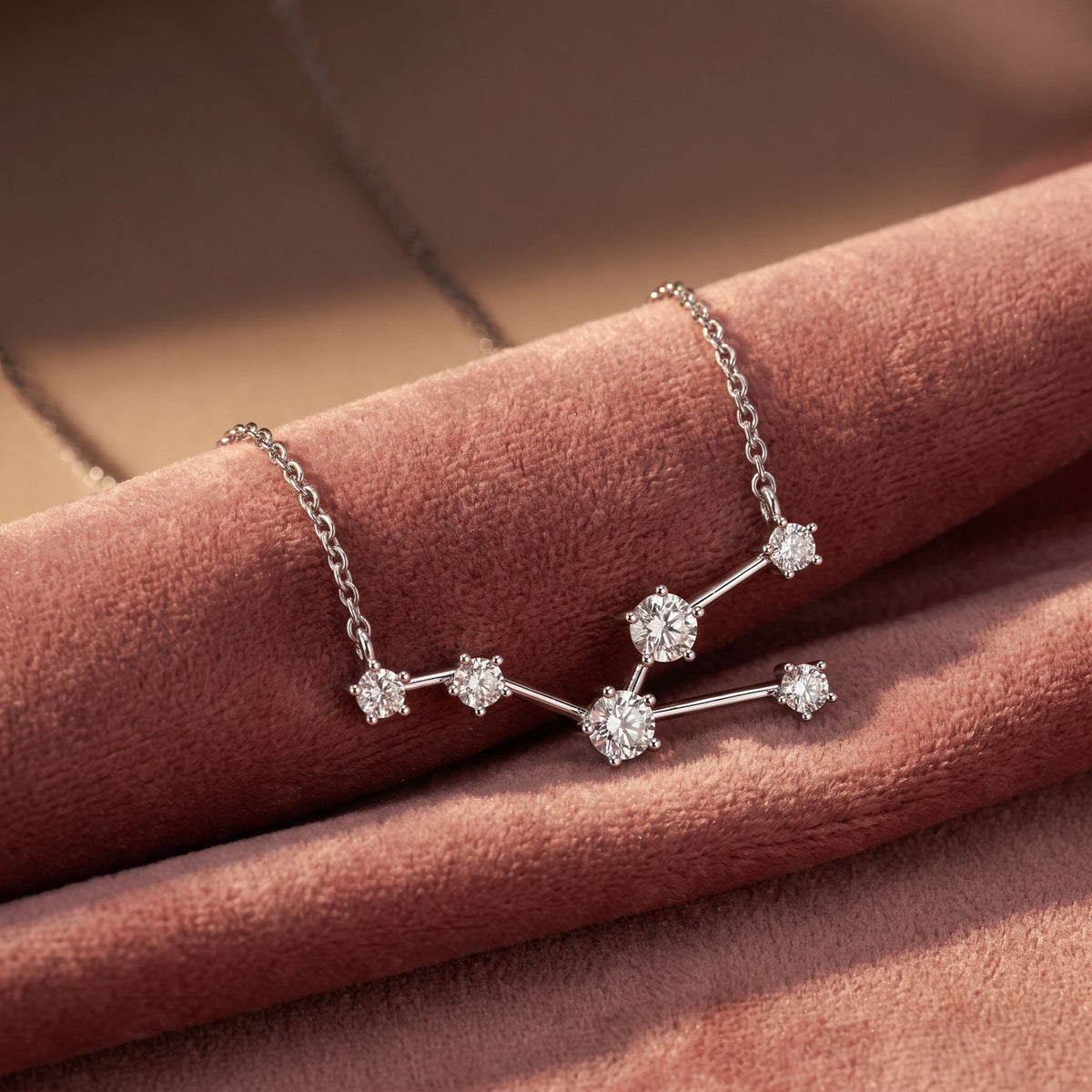 18K Constellation Round Diamond Pendant — AI cloth, in-house