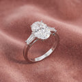 18K Trilogy Oval Diamond Ring — AI cloth, in-house