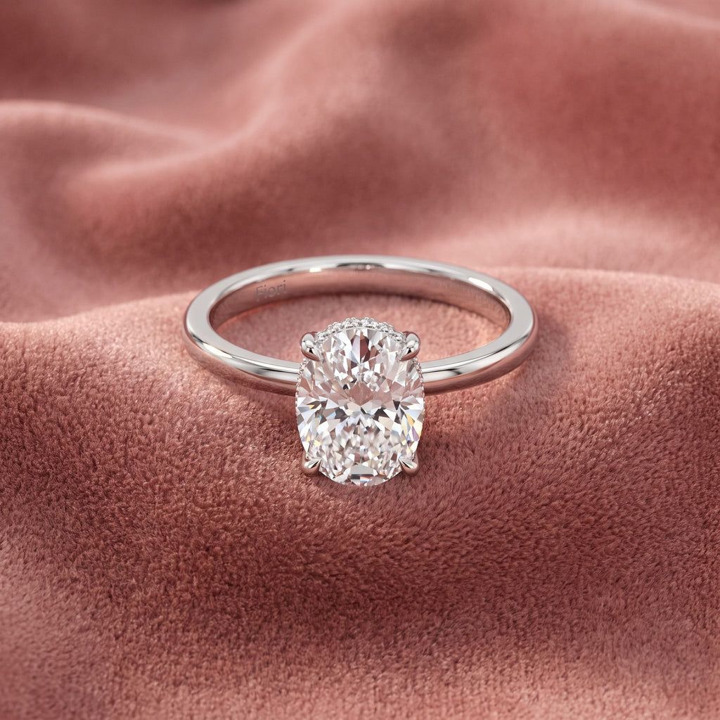 18K Solitaire Cushion Diamond Ring — AI cloth, in-house