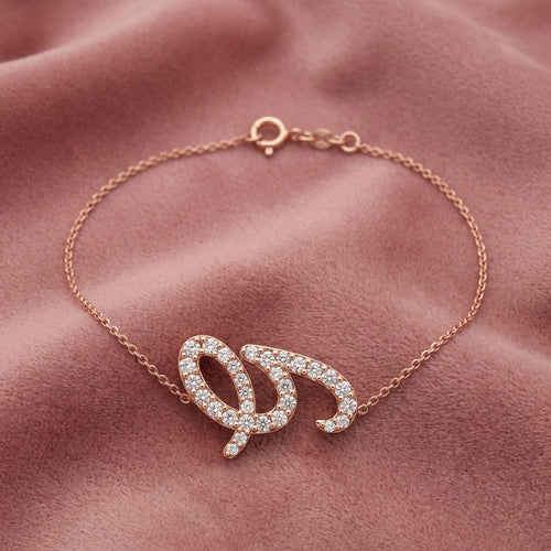 18K Alphabet Diamond Bracelet — AI cloth, in-house