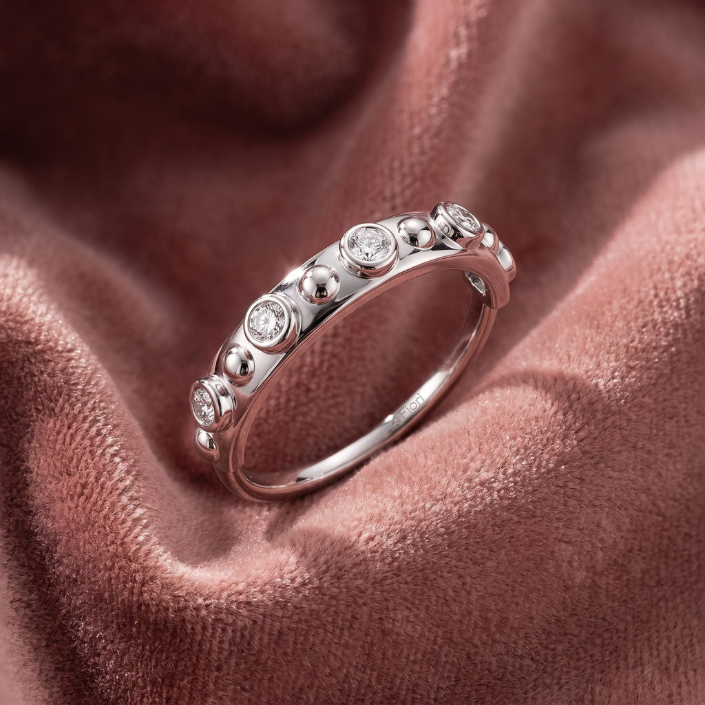 18K Bezel Round Diamond Ring — AI cloth, in-house