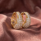 18K Chunky Pave Diamond Hoop Earrings — AI cloth, in-house