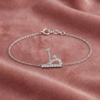 18K Arabic Alphabet Round Diamond Bracelet — AI cloth, in-house