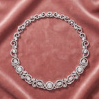 18K Round Brilliant Tennis Diamond Necklace — AI cloth, in-house