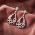 18K Drop Teardrop Diamond Earrings — AI cloth, in-house