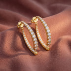 18K Pave Bespoke Diamond Hoop Earrings — AI cloth, in-house