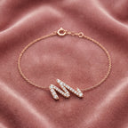 18K Alphabet Diamond Bracelet — AI cloth, in-house