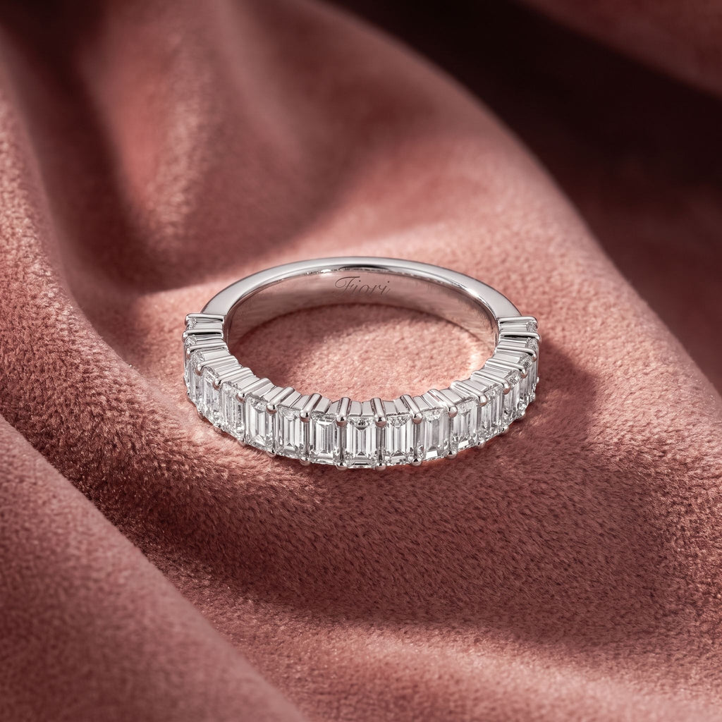 18K Eternity Baguette Diamond Ring — AI cloth, in-house