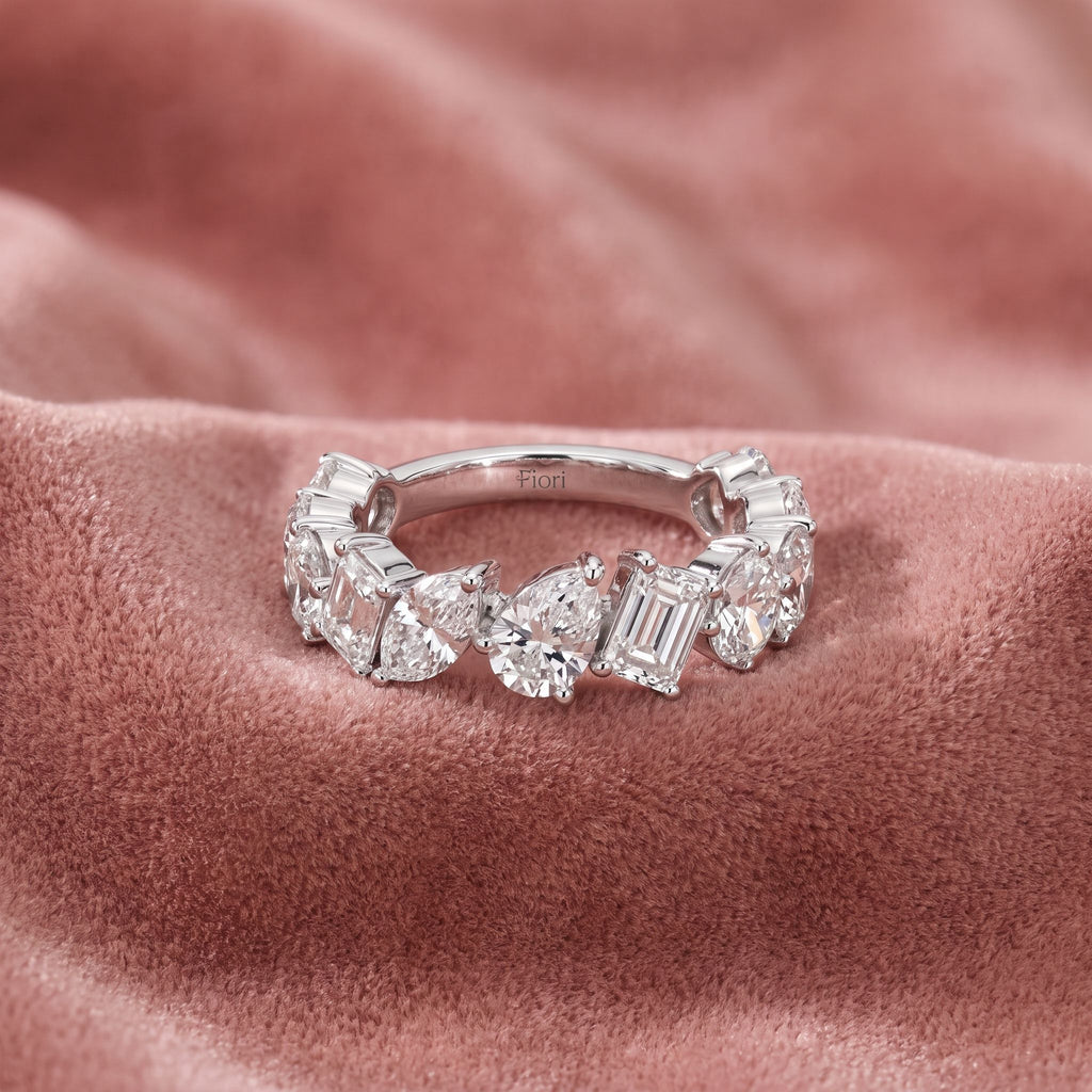 18K Eternity Multi-Shape Diamond Ring — AI cloth, in-house