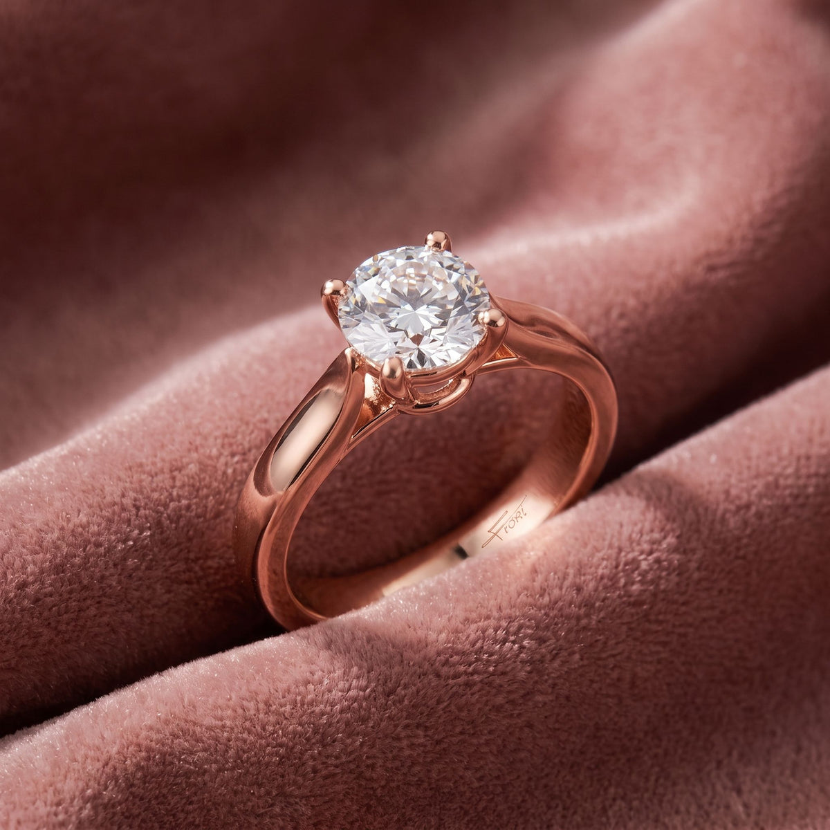 18K Solitaire Diamond Engagement Ring — AI cloth, in-house