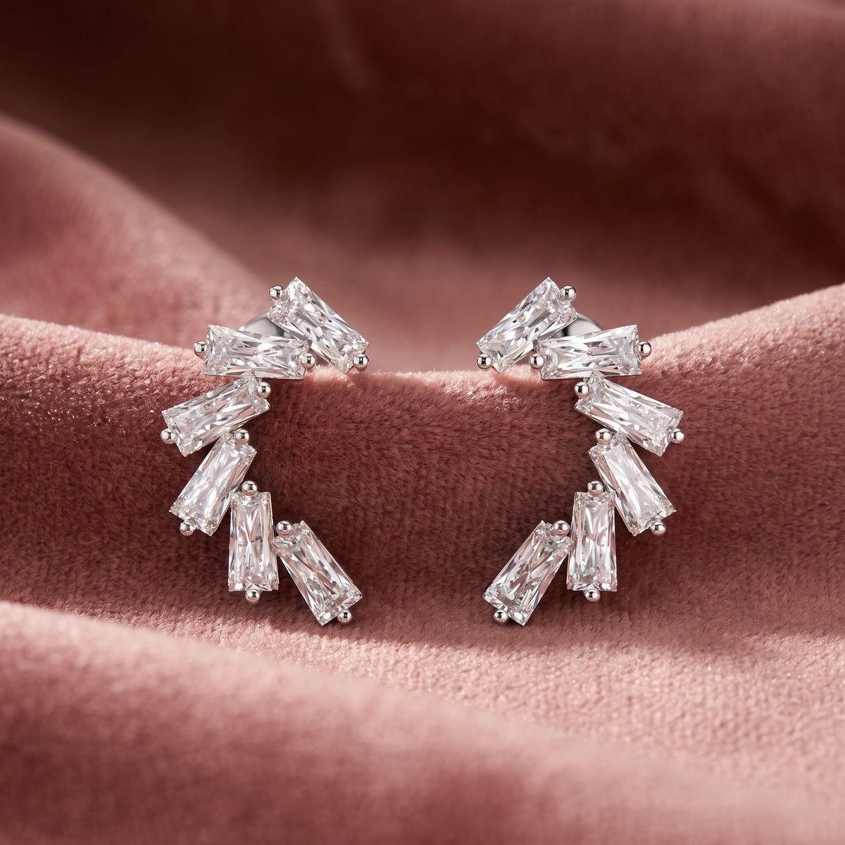 18K Mixed Cut Bespoke Diamond Earrings — AI cloth, in-house