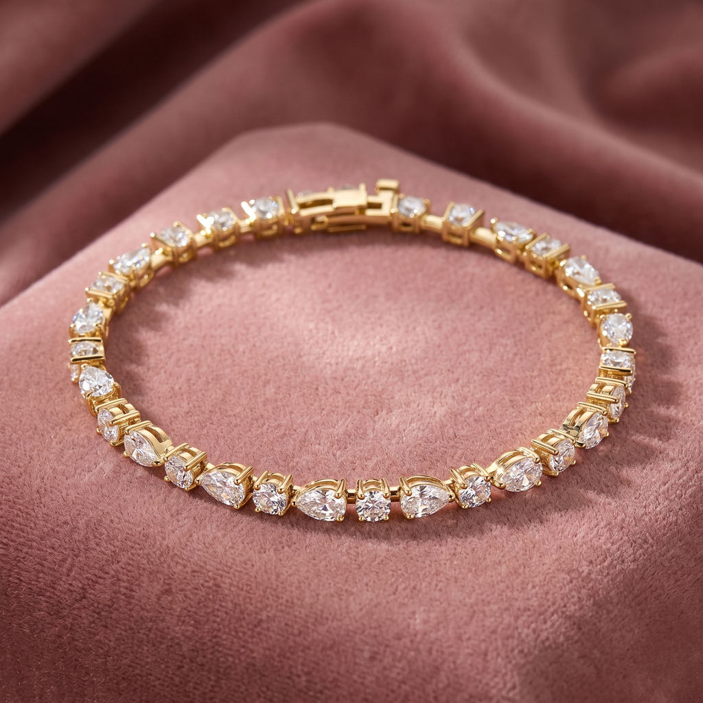 18K Multi Shape Diamond Bracelet — AI cloth, in-house