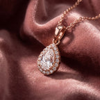 18K Halo Diamond Pendant — AI cloth, in-house
