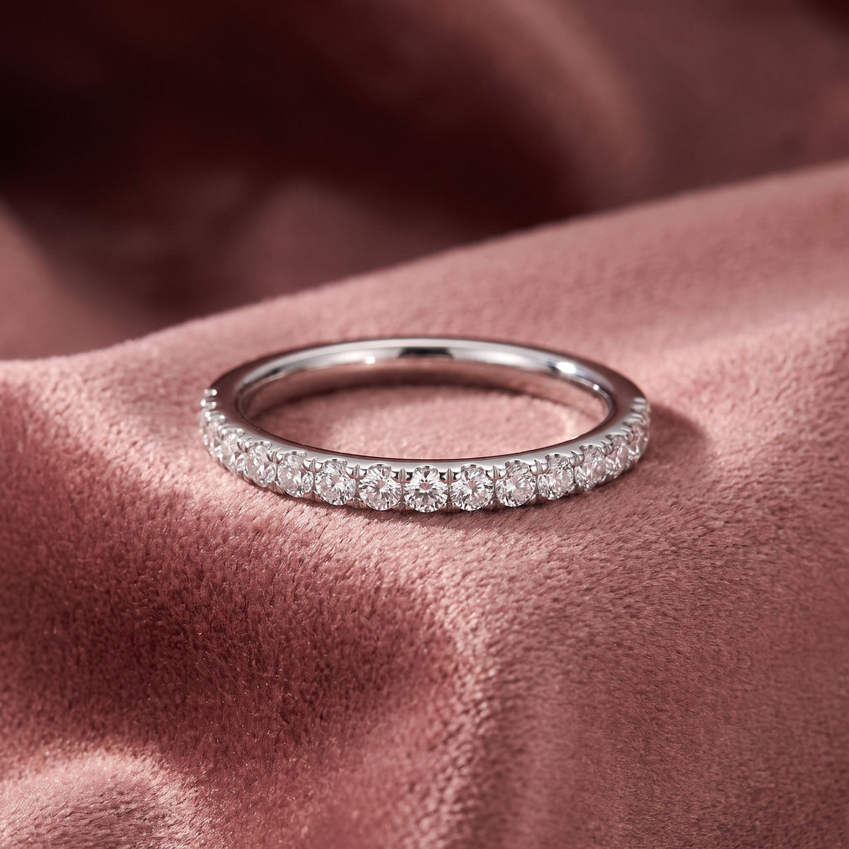 18K Half Eternity Round Diamond Ring — AI cloth, in-house