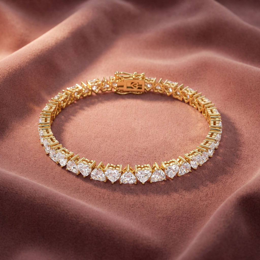 18K Heart Diamond Bracelet — AI cloth, in-house