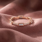 18K Eternity Baguette Diamond Ring — AI cloth, in-house