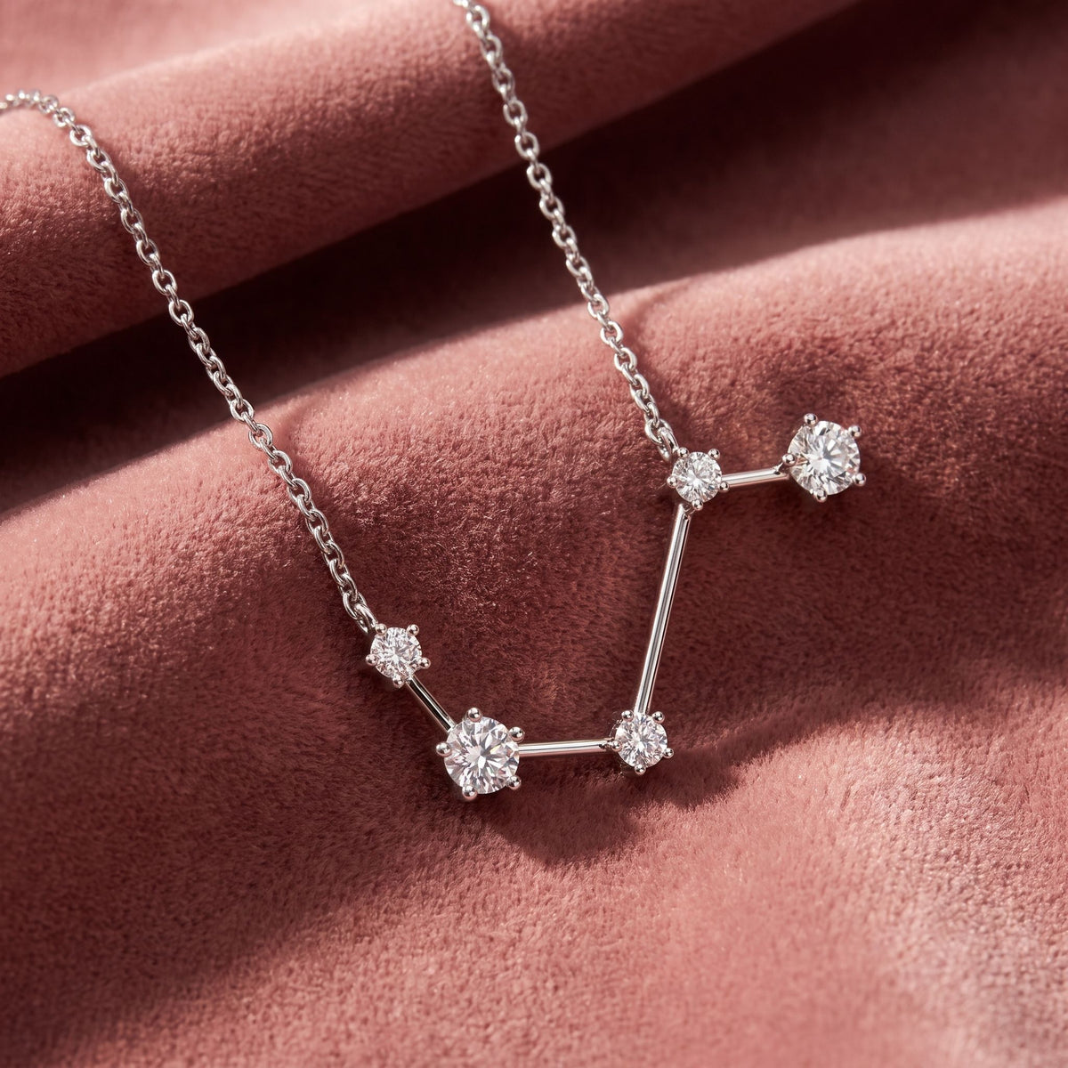 18K Constellation Round Diamond Pendant — AI cloth, in-house