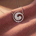 18K Nature Round Diamond Pendant — AI cloth, in-house