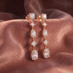 18K Round Diamond Drop Earrings — AI cloth, in-house