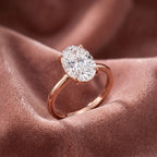 18K Solitaire Oval Diamond Engagement Ring — AI cloth, in-house