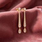 18K Round Pear Drop Diamond Earrings — AI cloth, in-house
