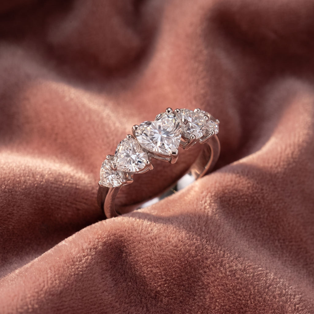 18K Bespoke Heart Diamond Ring — AI cloth, in-house