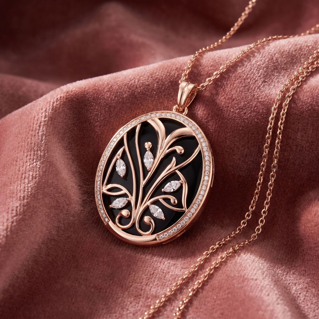 14K Marquise Diamond Pendant — AI cloth, in-house