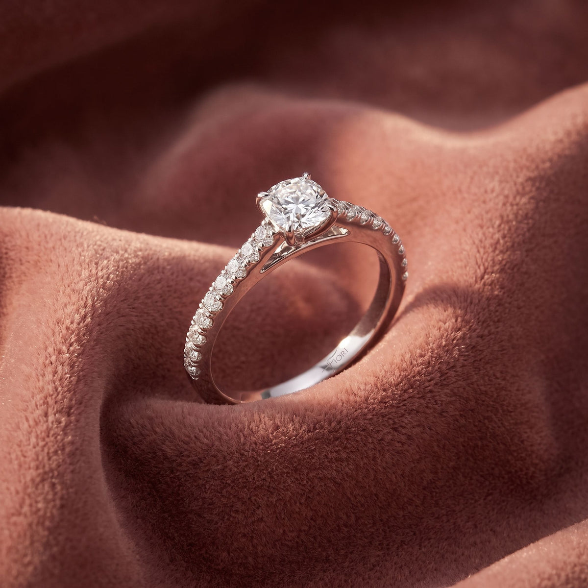 18K Cushion Diamond Engagement Ring — AI cloth, in-house