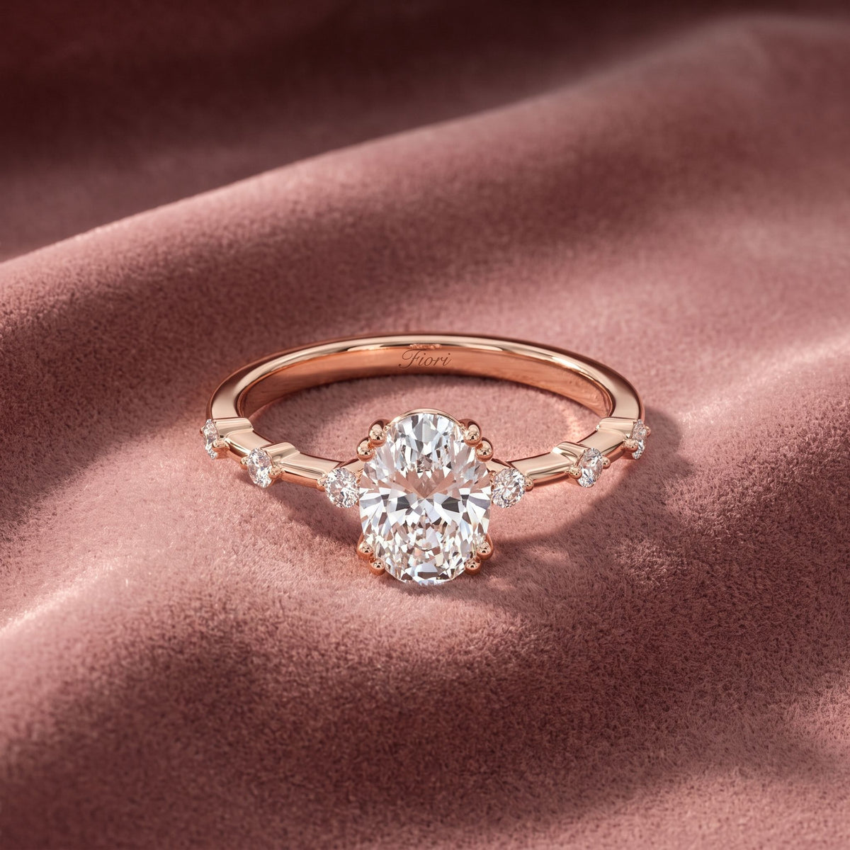 18K Bespoke Oval Diamond Engagement Ring — AI cloth, in-house