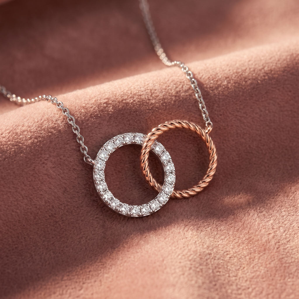 14K Anchor Chain Round Diamond Pendant — AI cloth, in-house
