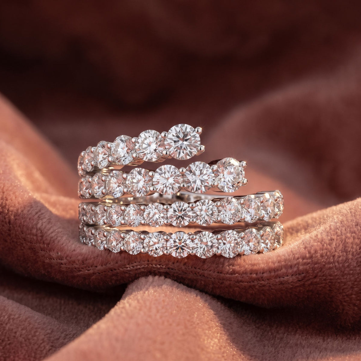 18K Round Diamond Statement Ring — AI cloth, in-house