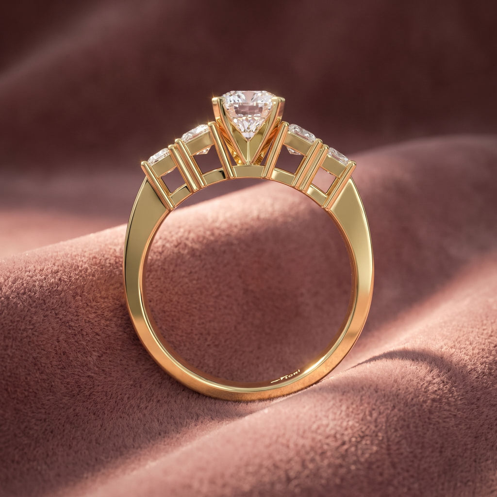 18K Bespoke Cushion Diamond Ring — AI cloth, in-house