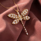 18K Dragonfly Marquise Diamond Pendant — AI cloth, in-house