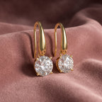 18K Round Diamond Drop Earrings — AI cloth, in-house