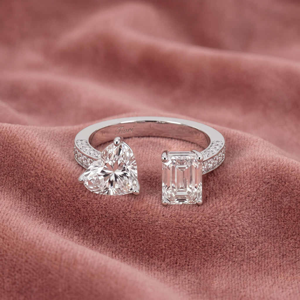 18K Bespoke Heart Diamond Ring — AI cloth, in-house